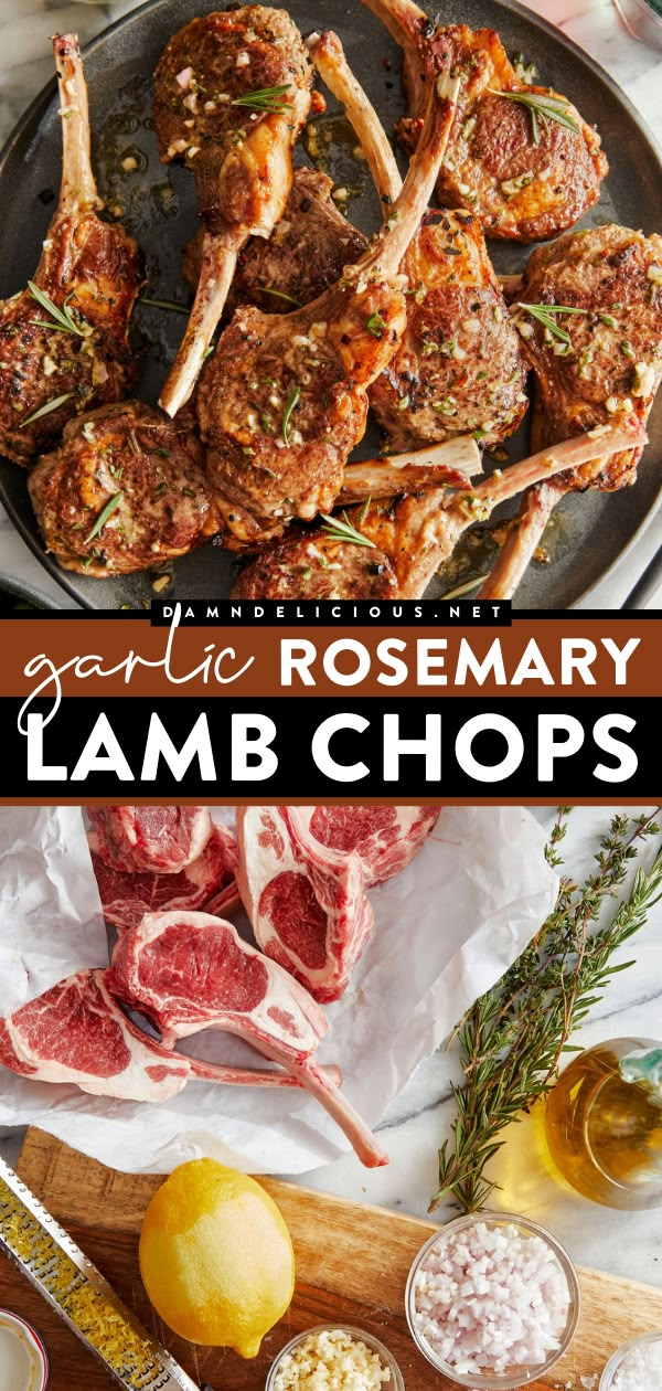 Here's an easy main dish for dinner featuring an amazing lamb chop marinade! Infused with garlic, rosemary, and thyme, these pan-seared lamb chops are so good. Put this easy lamb chop recipe on your Sunday dinner ideas! All Up In My Grill Tastemade, Pan Seared Lamb Chops, Lollipop Lamb Chops, Seared Lamb Chops, Lamb Chops Marinade, Lamb Chops Pan Seared, Rosemary Lamb, Lamb Lollipops, Lamb Loin