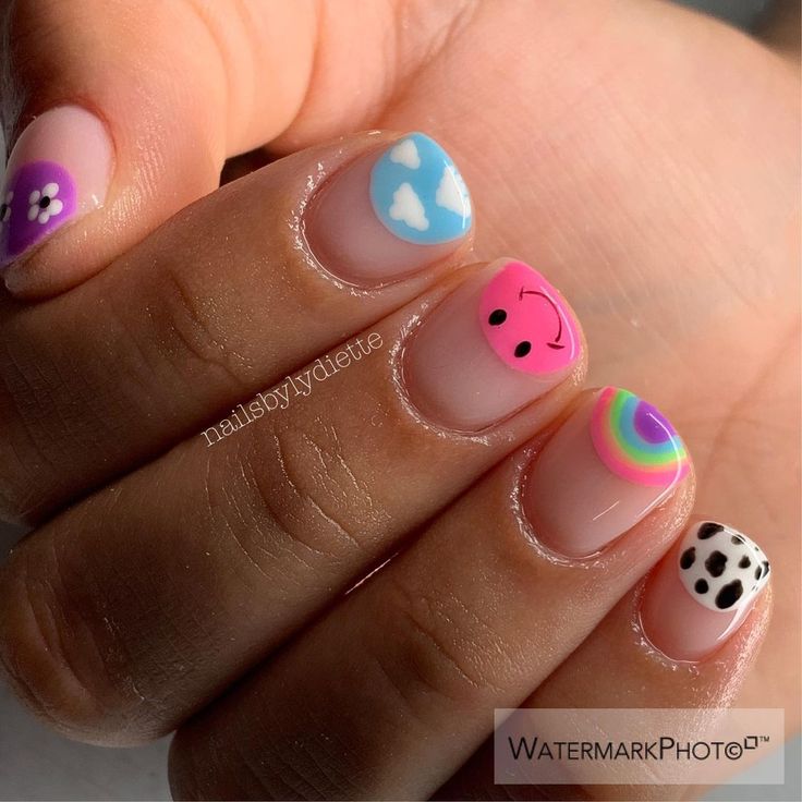 Nails Kids Cute, Nail Art Kids Girl, Simple Nail Designs For Short Nails, Kid Nail Designs Easy, Nail Art For Kids Small Nails, Toddler Nail Ideas, Cute Nails For Kids 9-10, Kids Gel Nails, Toddler Nails Designs Kids