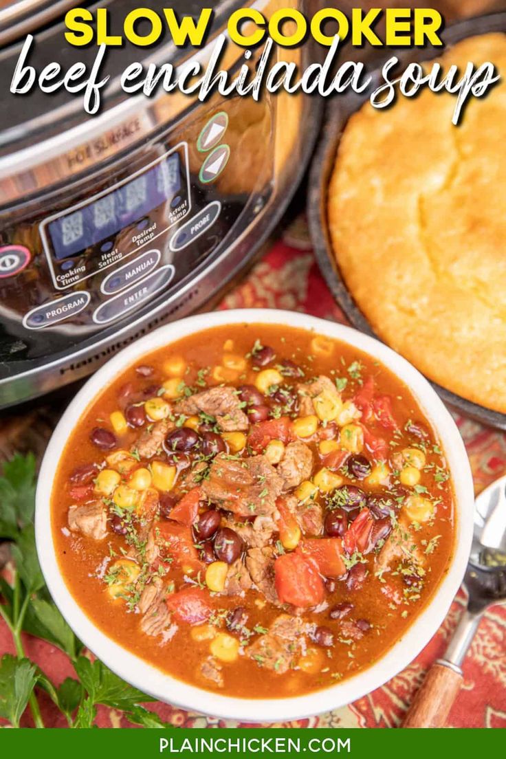 this slow cooker beef enchilada soup is the best way to use it