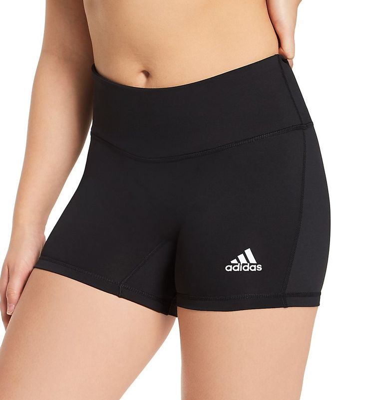 These trim-looking athletic shorts are great for volleyball, basketball and other court sports, having been designed with a snug compression fit for a "locked in" feel that supports major muscle groups. 4-way stretch keeps fit engaged, and gives you complete freedom to move. Tall, self-lined waistband has covered elastic at rim. Opaque knit for modesty. Crotch gusset inseam keeps shorts close to the body and prevents bunching. Center back seam for a more streamlined fit. Leg openings have two-pl Adidas Sporty Activewear With Built-in Shorts, Cheerleading Activewear With Built-in Shorts, Sporty Cheerleading Athletic Shorts, Adidas Gym Bottoms With Built-in Shorts, Moisture-wicking Sportswear Shorts For Cheerleading, Athleisure Athletic Shorts For Cheerleading, Sporty Shorts For Cheerleading, Adidas Breathable Bottoms For Training, Athleisure Moisture-wicking Shorts For Cheerleading