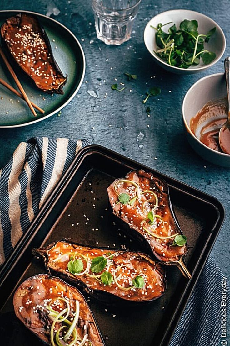 some food is sitting on a pan and ready to be eaten