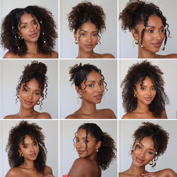 Maty. | Curly hairstyles ideas for your birthday✨💕 which one is your fav? 🥰 . . . . . . . . #curlyhairstyles#hairstyleideas… | Instagram Edgy Afro Hairstyles, 3b Updo Hairstyles, Updo Hairstyles For Natural Hair, Natural Hair Bridesmaid Styles, 3c Updo Hairstyles, Messy Natural Hairstyles, Low Tension Hairstyles For Black Women, Updo Hairstyles For Black Women Natural, Curly Clip In Hairstyles For Black Women