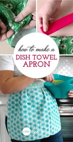 how to make a dish towel apron