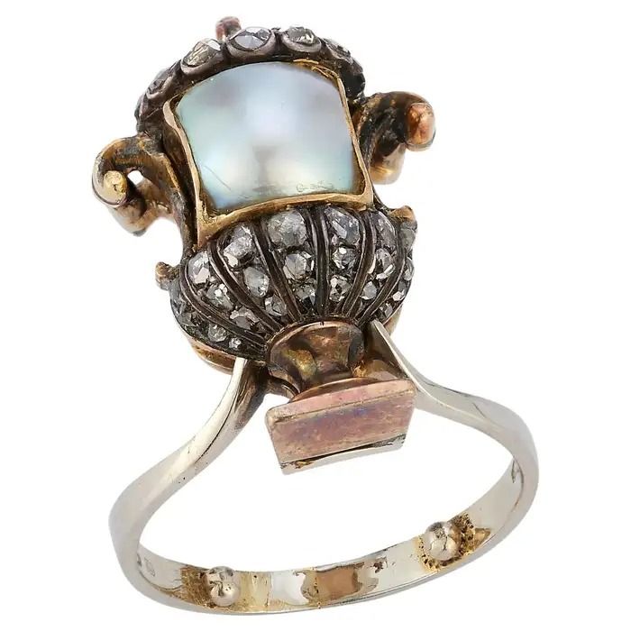 Antique Natural Pearl Ring For Sale at 1stDibs Gold And Silver Ring, Natural Pearl Ring, Silver Ring Set, Gold And Silver Rings, Jewelry Lookbook, Natural Pearl, Rose Cut Diamond, Natural Pearls, Pearl Ring