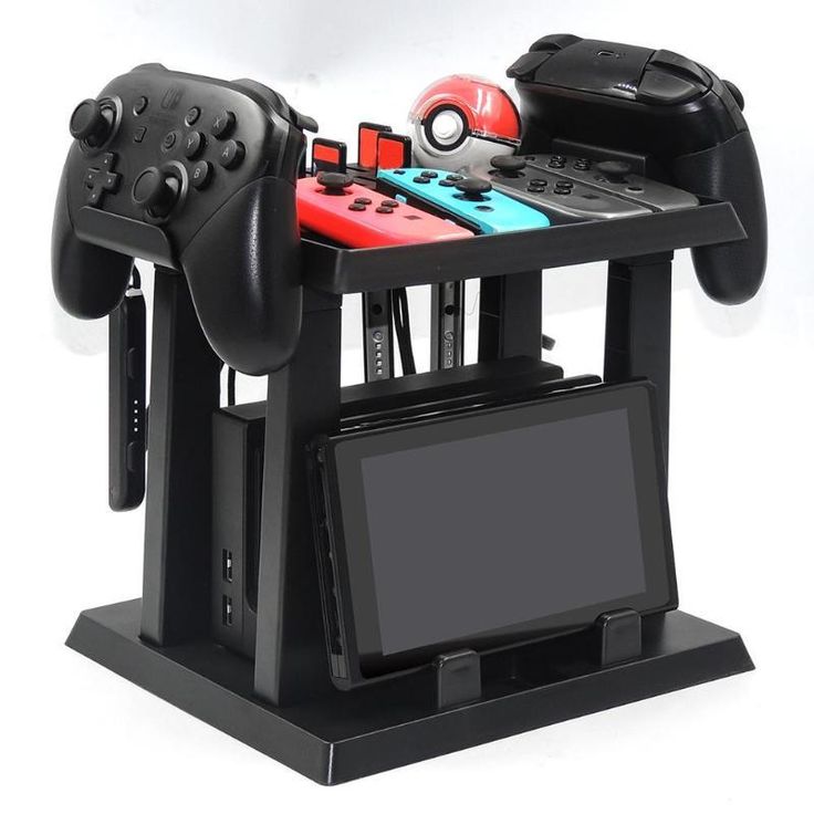 Nintendo Switch Tower Stand - GamerPro Cool Gaming Rooms, Bored Games, Nintendo Controller, Poke Ball, Switch Games, Tower Stand, Video Game Room Design, Controller Design, Game Storage