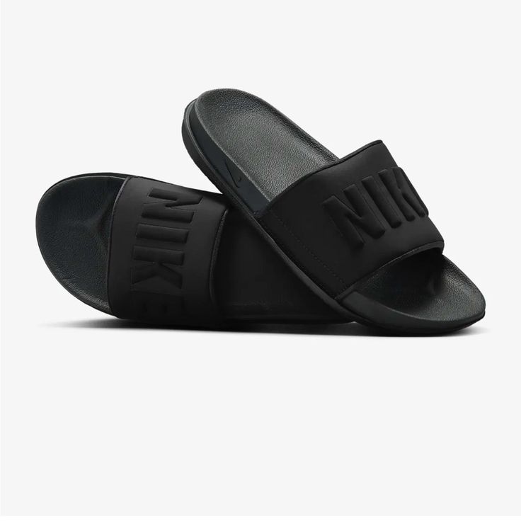 Never Worn New With Tags Comfortable Black Low-top Sandals, Sporty Black Slides With Textured Footbed, Nike Black Slides With Rubber Sole, Nike Black Low-top Sandals, Casual Black Sneakers With Textured Footbed, Black Casual Sneakers With Textured Footbed, Black Open Toe Sneakers For Summer, Nike Black Sneakers For Summer, Black Nike Sneakers For Summer