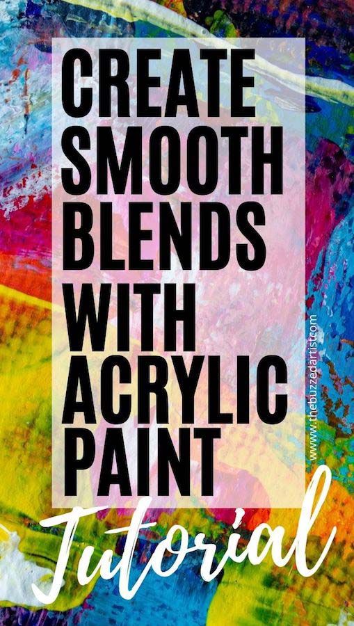 the words create smooth blends with acrylic paint in black and white on a colorful