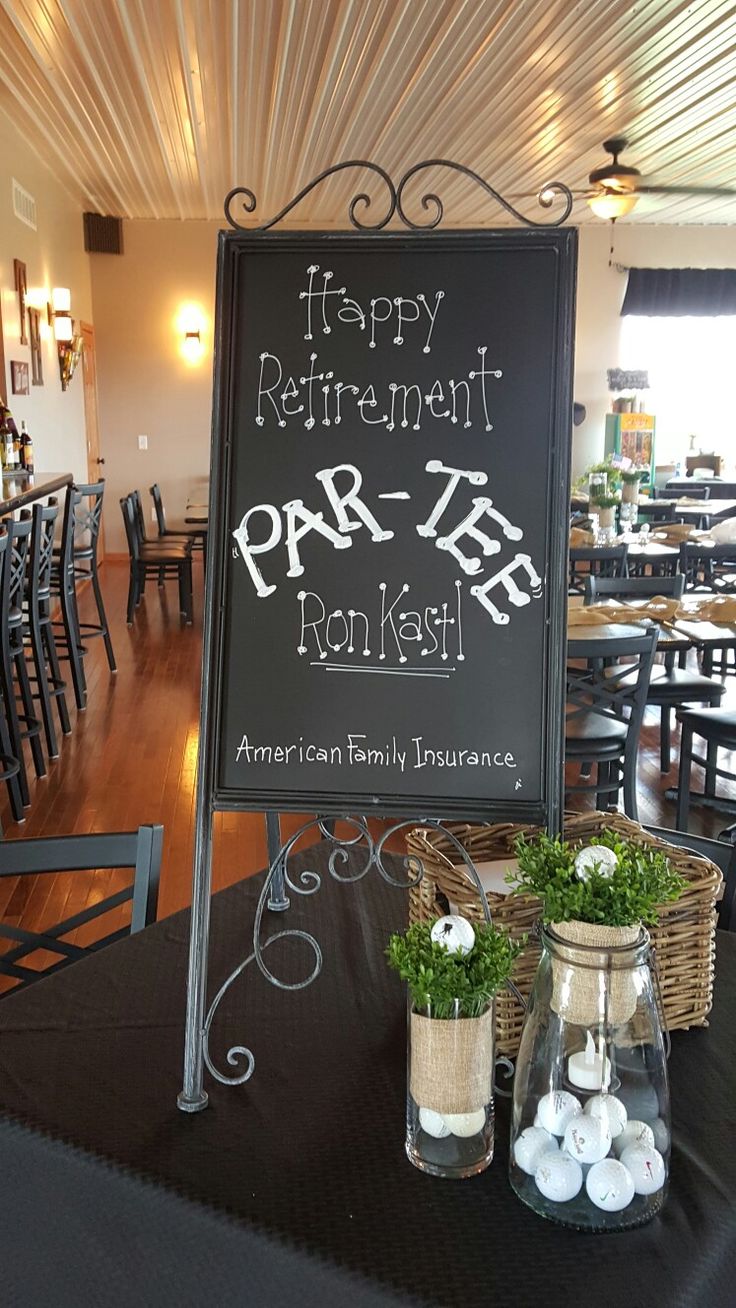 a sign that says happy retirement par - zie restaurant