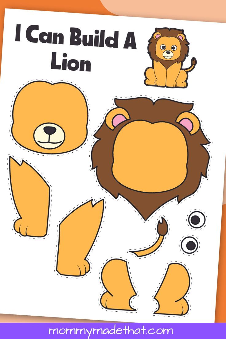 a lion cut out with the words i can build a lion