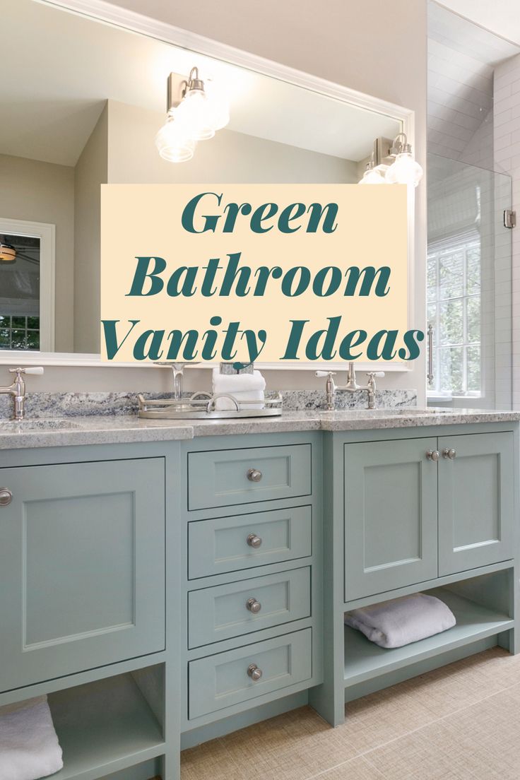 green bathroom vanity ideas with text overlay