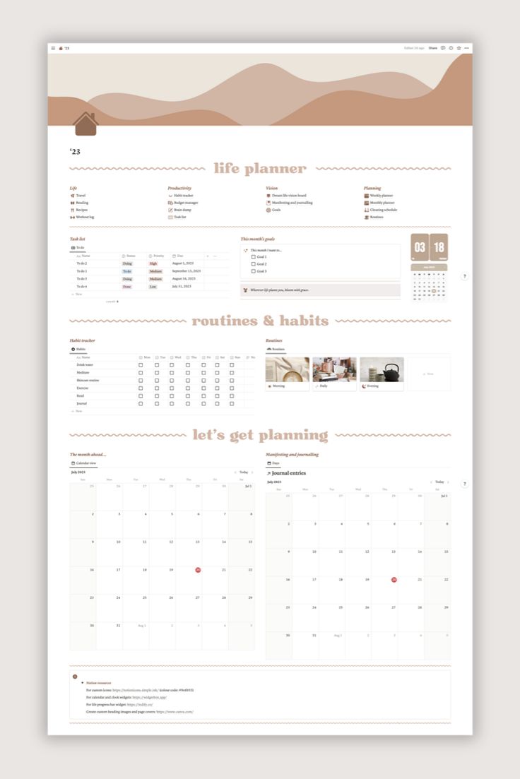 Aesthetic Notion Life Planner Dashboard Template Declutter Life, Study Planner Free, Notion Inspiration, Life Planner Template, Notion Tips, Notion Setup, Productivity System, Notion Life Planner, Notion Inspo