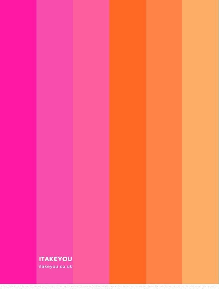 an orange and pink color scheme with the words take you