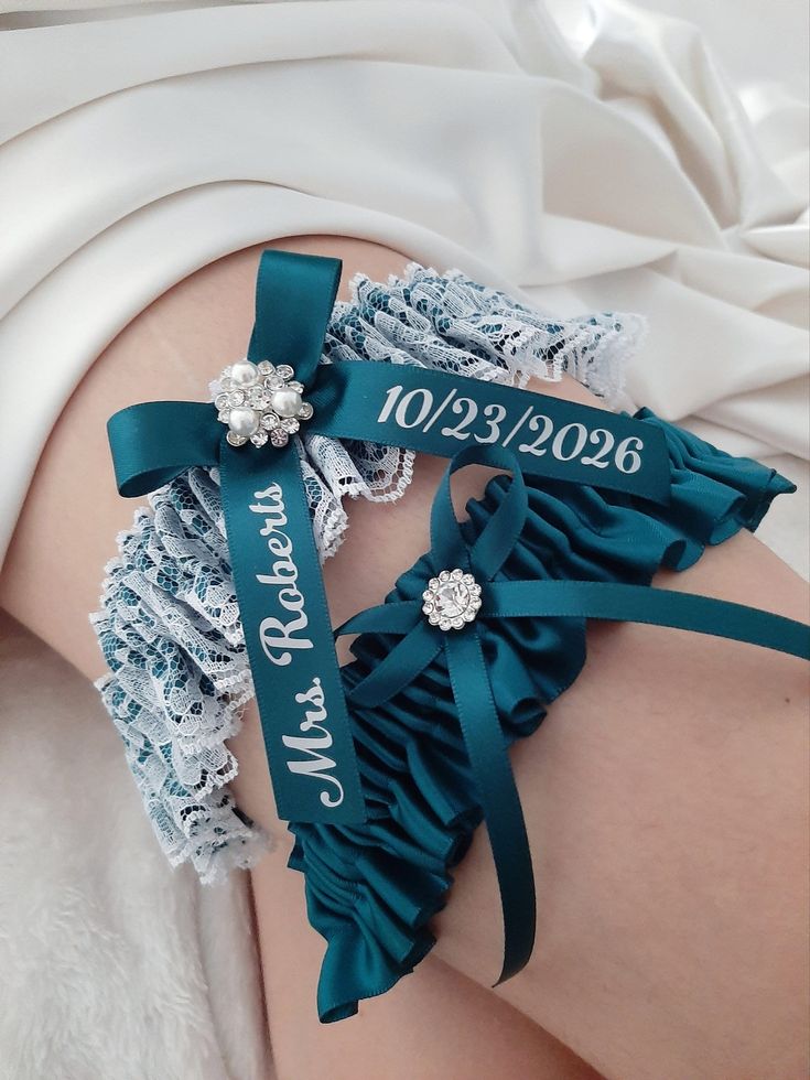 Wedding Garter Belt, Teal Bridal Shower, Bride Garter, Bridal Garter Lace, Garter Wedding, Blue Garter, Something Blue Bridal, Blue Bridal Shower, Leg Garter