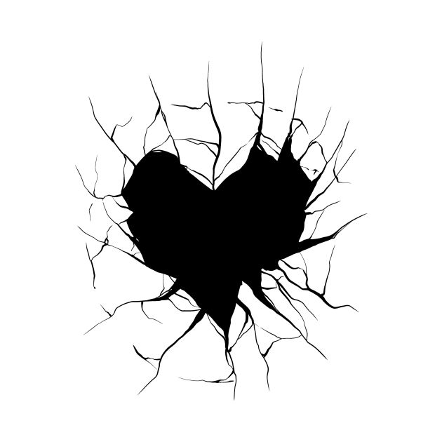 Chip On My Shoulder Tattoo, Breaking Heart Tattoo, Spiked Heart Tattoo, Cracked Heart Tattoo, Dark Tattoo Stencil, Cover Tatoos Ideas, Black Heart Drawing, Simple Back Tattoos For Guys, Cover Tattoo Ideas Black