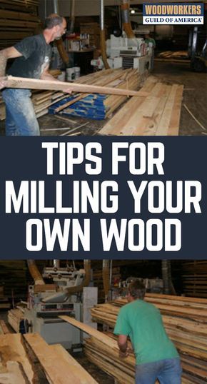 two men working in a wood shop with the words tips for milling your own wood