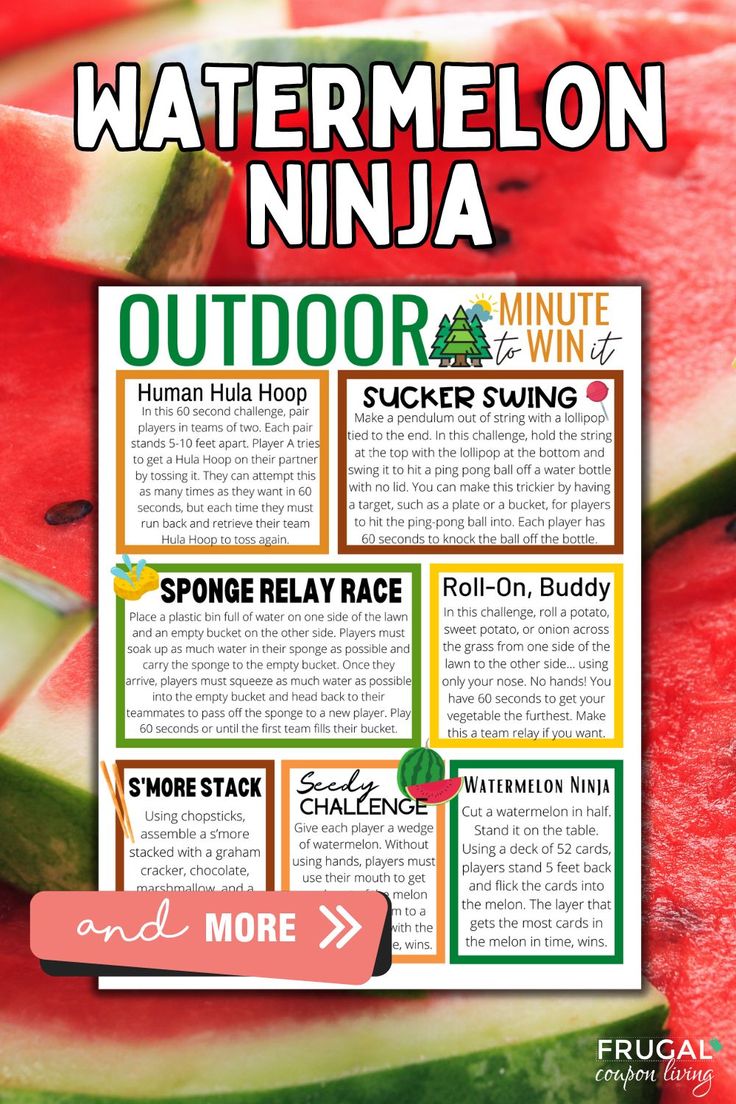 the watermelon ninja poster is shown with instructions to make it look like an outdoor summer