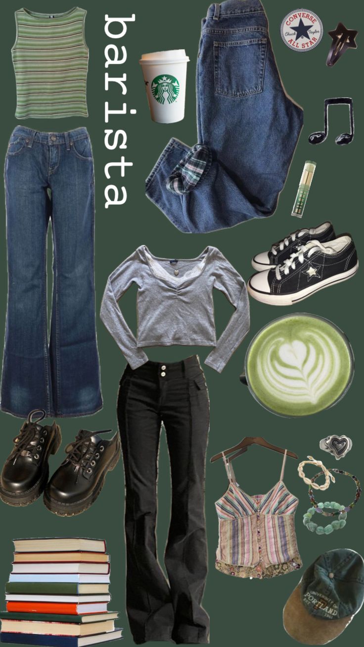 Barista Outfit, Matcha Starbucks, Starbucks Outfit, Barista Outfits, Rad Clothes, Starbucks Barista, Barista Fashion, Op Shop, Aesthetic Outfit Ideas