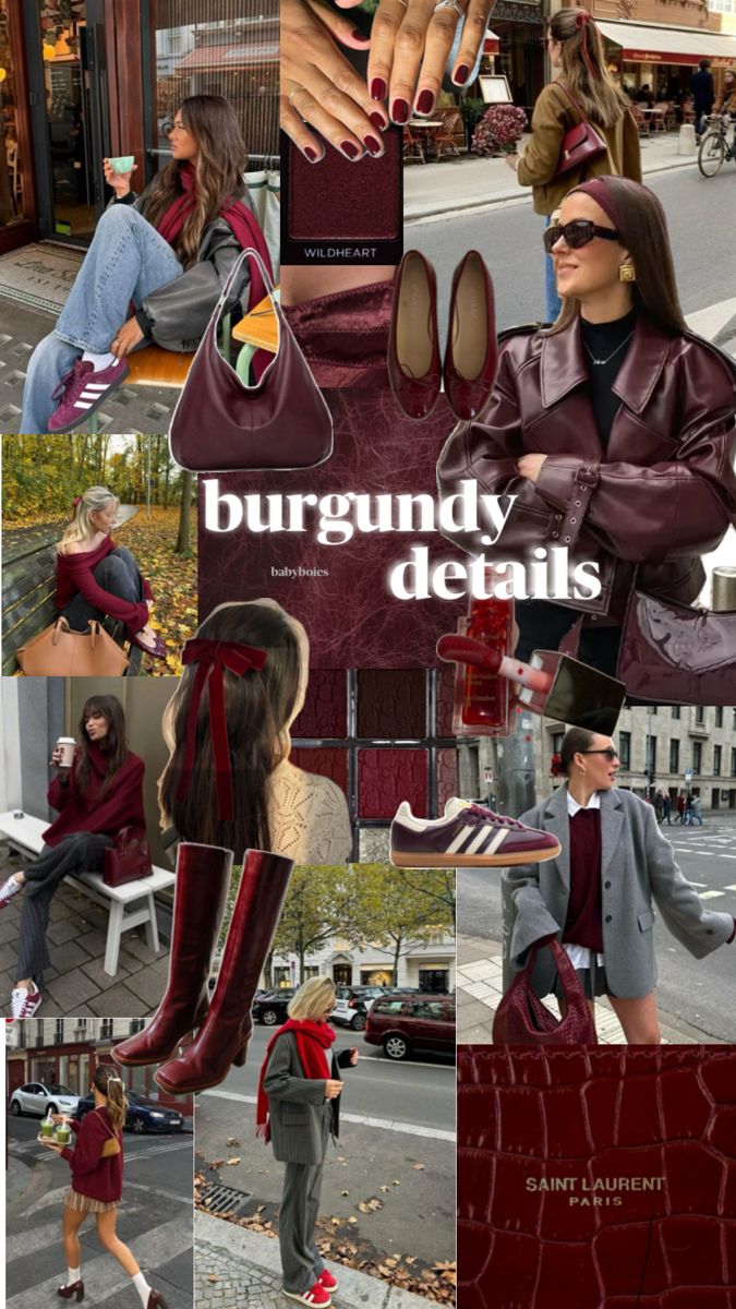 #burgundy #fashion #details #outfit Details Outfit, Trendy Maternity Outfits, Burgundy Outfit, Burgundy Fashion, Trend 2024, Saint Laurent Paris, Fashion 2024, Trends 2024, Fall Fashion Trends