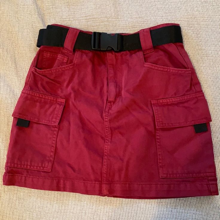 Never Worn, With Tags! Forever 21 Size S. Very Cute And Great Thick Material. Maroon/Red Color. Removable Belt. Split Front Skirt, Maroon Red Color, Ruffle Wrap Skirt, Button Down Mini Skirt, Camo Mini Skirt, Mini Pleated Skirt, Bodycon Pencil Skirt, Burgundy Skirt, Forever 21 Skirt