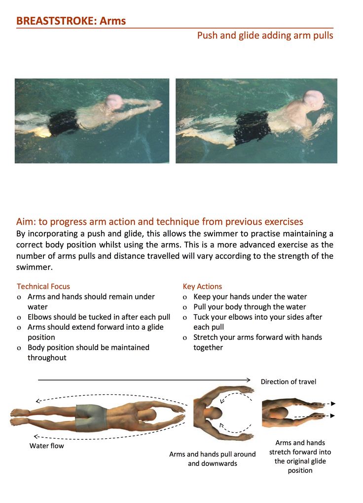 the instructions for how to swim with an arm and hand in order to prevent swimmer's movement