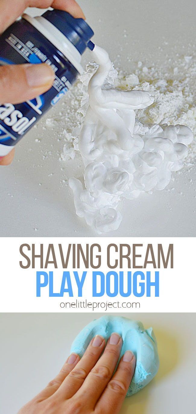 someone using shaving cream to play dough on the sink with soap and toothpaste