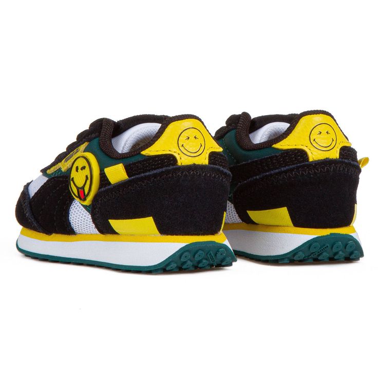 In the latest collection from Puma. The future rider is adorned with the Smiley World Icon on the side of the sneaker. Your young ones will love this cute and iconic Smiley face Icon. Suede and mesh uppers Iconic Smiley World face Soft rubber outsole STYLENAME:386136-01 Smiley Face Icons, Smiley World, World Icon, Face Icon, Black 7, Street Chic, Soft Rubber, Smiley Face, Hoka Running Shoes