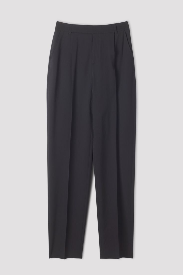 Julie Trouser | Filippa-k.com Classic High-waisted Work Pants, Tailored Straight Work Pants, Tailored Work Pants With Belt Loops And Tapered Leg, Tailored Work Pants With Tapered Leg And Belt Loops, Fitted High Waist Wool Pants, High-waisted Wool Dress Pants For Work, High Waist Wool Dress Pants For Work, Business High-waisted Dress Pants With Concealed Placket, Classic High Waist Office Pants