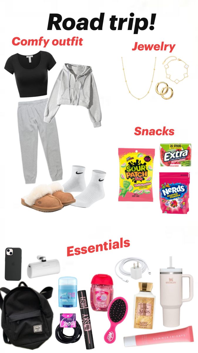 #essentials #aesthetic #road trip Trip Essentials Aesthetic, Road Trip Essentials Aesthetic, Aesthetic Road Trip, Aesthetic Road, Essentials Aesthetic, Travel Container, Trip Essentials, Sour Patch Kids, Sour Patch