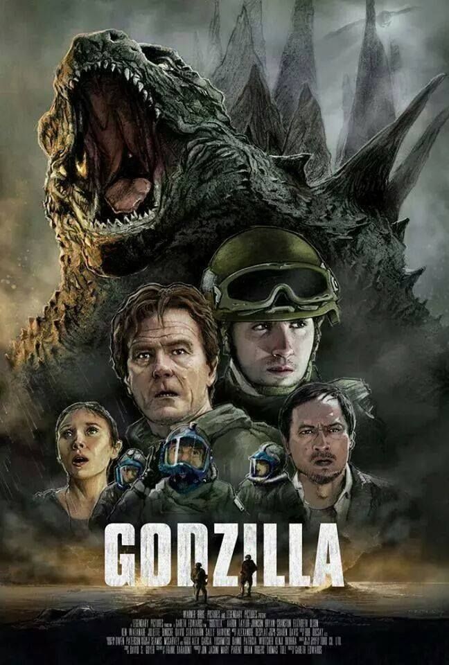 the poster for godzilla starring actors