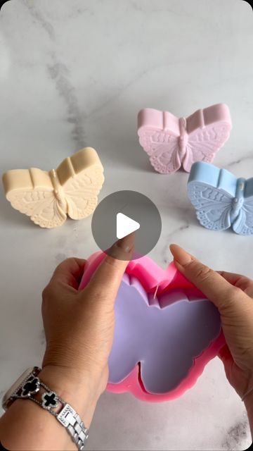 the video shows how to make heart shaped soap molds with fondant and rubber