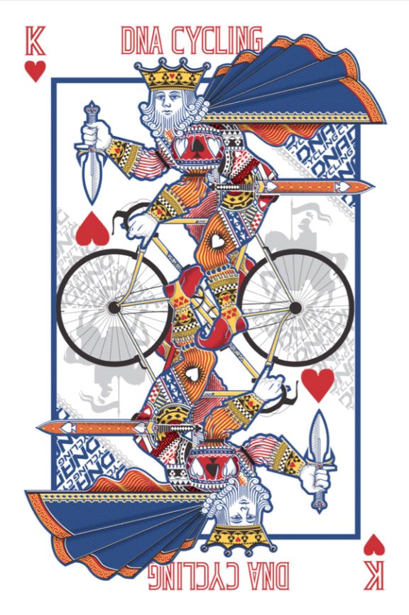 a bicycle playing card with an image of the queen of spades on it's back