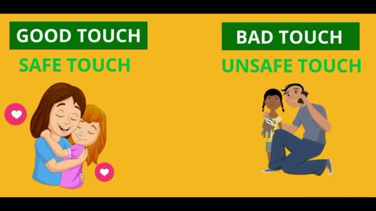 an image of a woman holding a baby and the words good touch safe touch unsafe