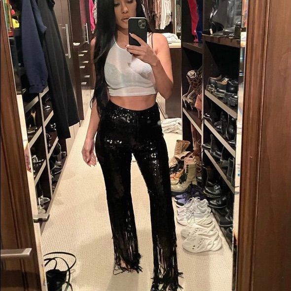 This Sequin Mesh Black Pant Is Simply Anything But Simple! Beautiful Pant Seen On Kourtney Kardashian. Sold Out. Sz 2. I’m A Size 4 And These Fit Perfectly. Glamorous Fitted Black Bottoms, High Waist Bottoms For Club Party, High Waist Bottoms For Party Season, High Waist Bottoms For Club And Party Season, Glamorous Black Club Bottoms, Chic Club Bottoms For Party Season, Glamorous Black Fitted Pants, Black Pants For Night Out Party Season, Fitted Black Sequin Pants