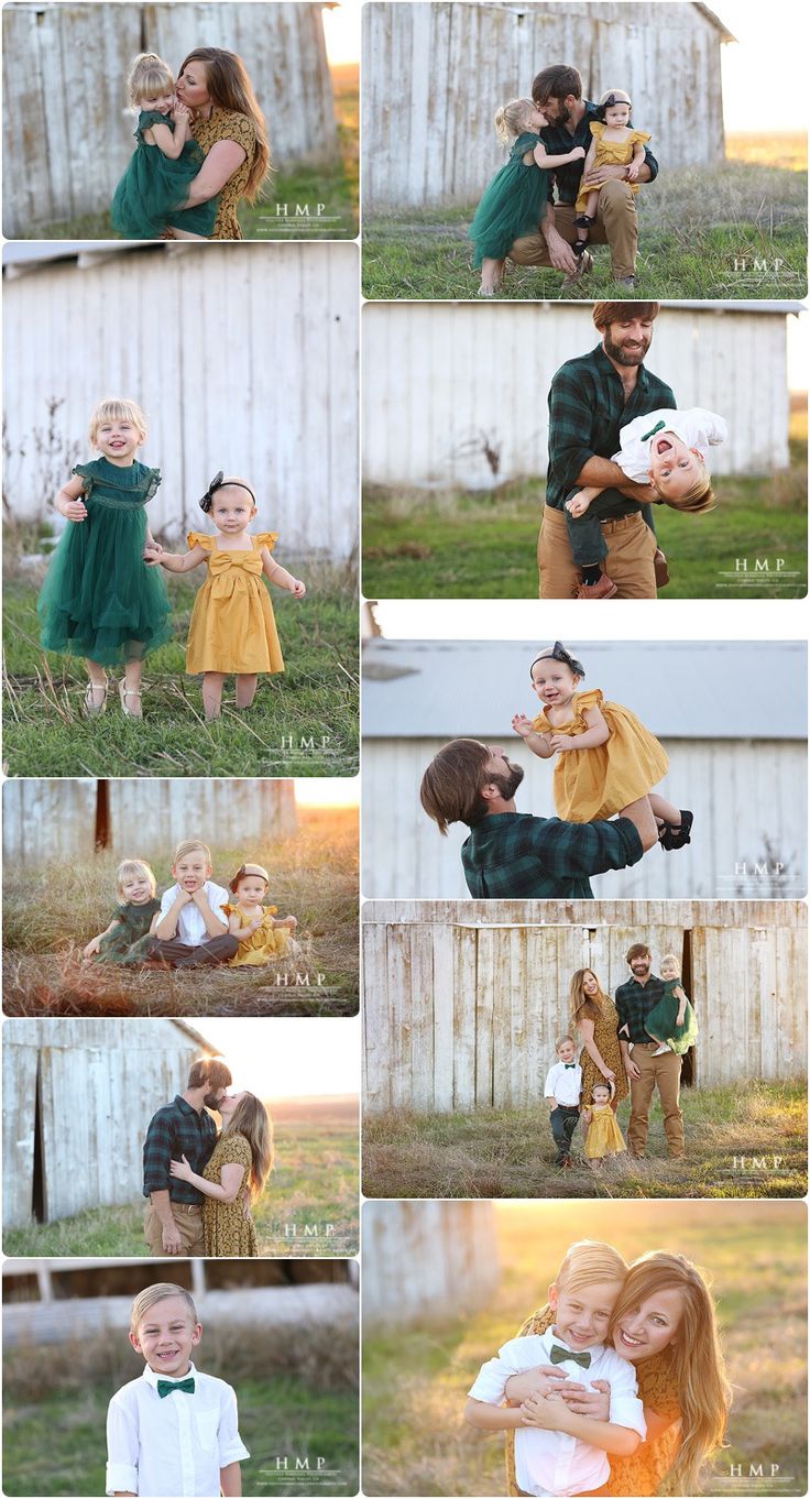 a collage of photos showing different people and their families in the same family's photo