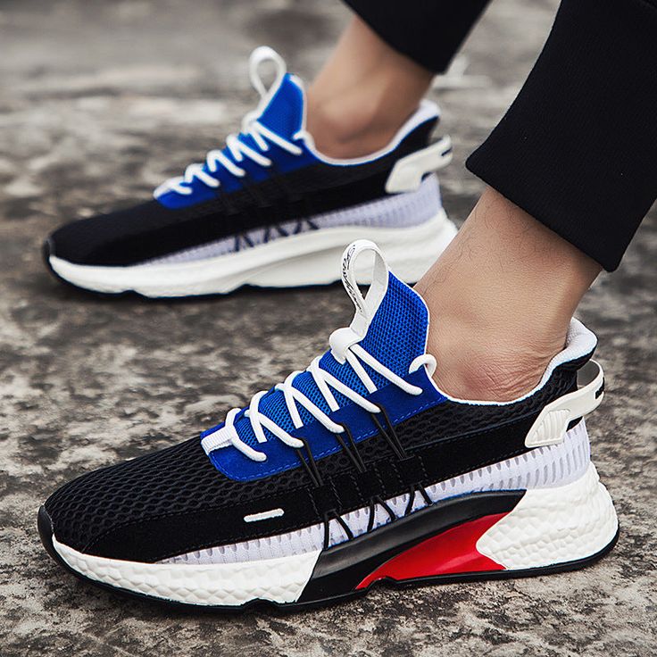 Walking Man, Leather Stitching, Mens Walking Shoes, Sporty Casual, Casual Running Shoes, Trainers Black, Breathable Sneakers, Shoe Insoles, Round Toe Heels