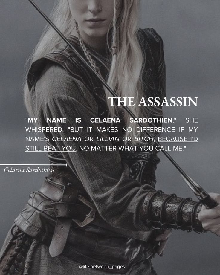 a woman holding two swords in her hands with the caption'the assasin '