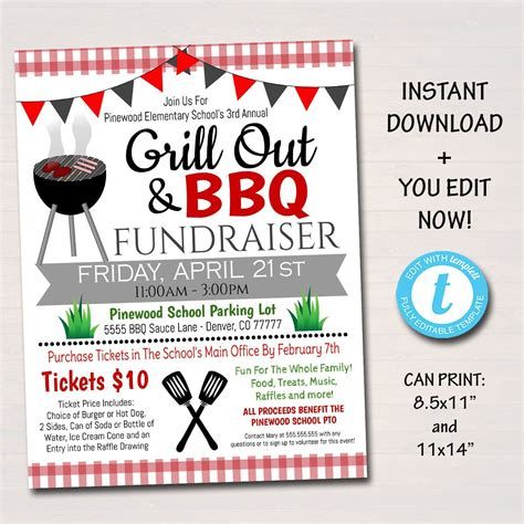 grill out and bbq fundraiser flyer