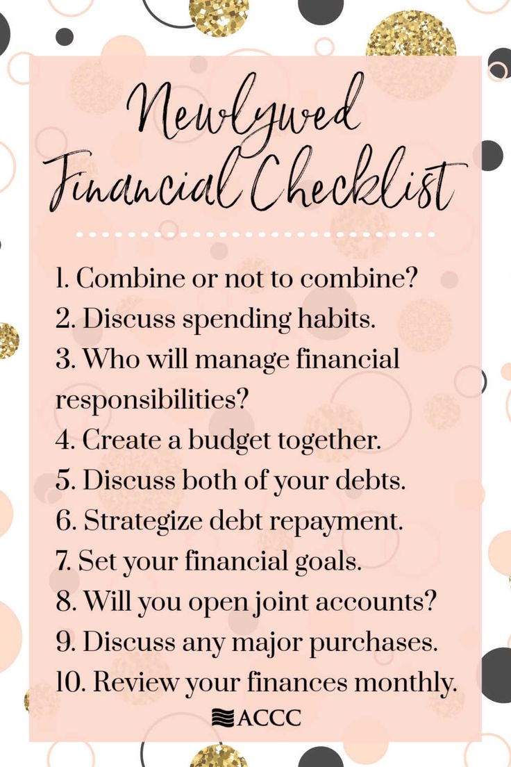 a pink and black checklist with gold confetti on it, including the words new year's financial checklist