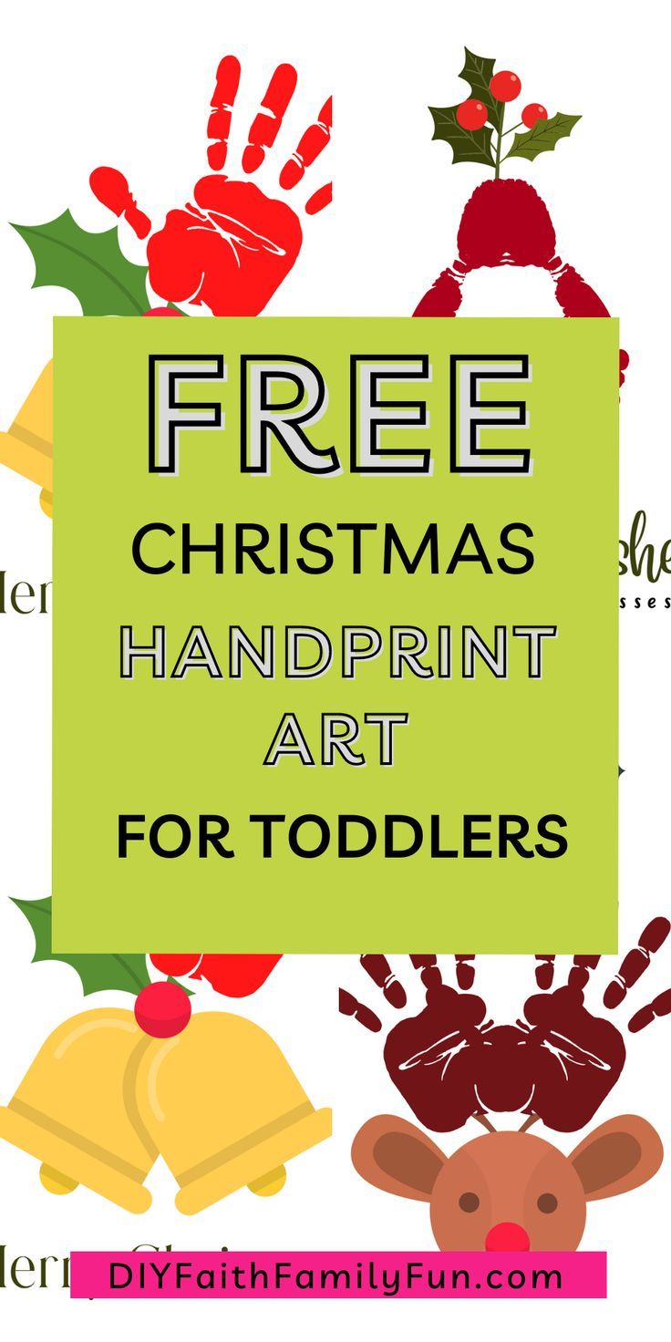 the free christmas handprint art for toddlers is featured in this post - it - up