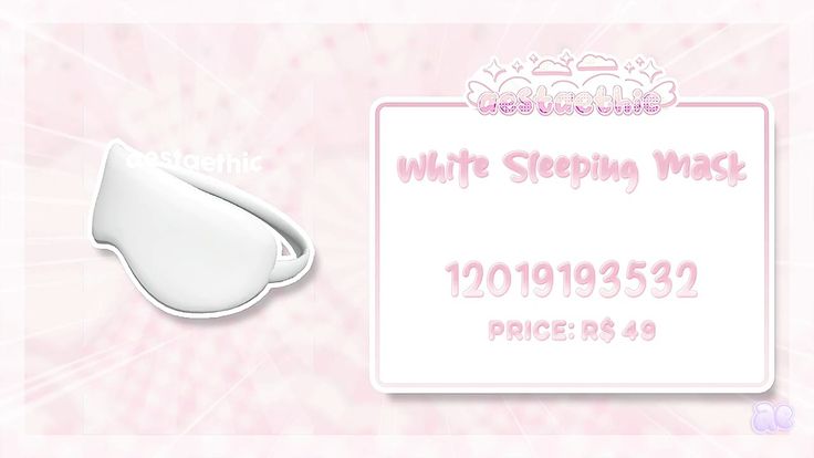 white sleeping mask with price tag on pink background