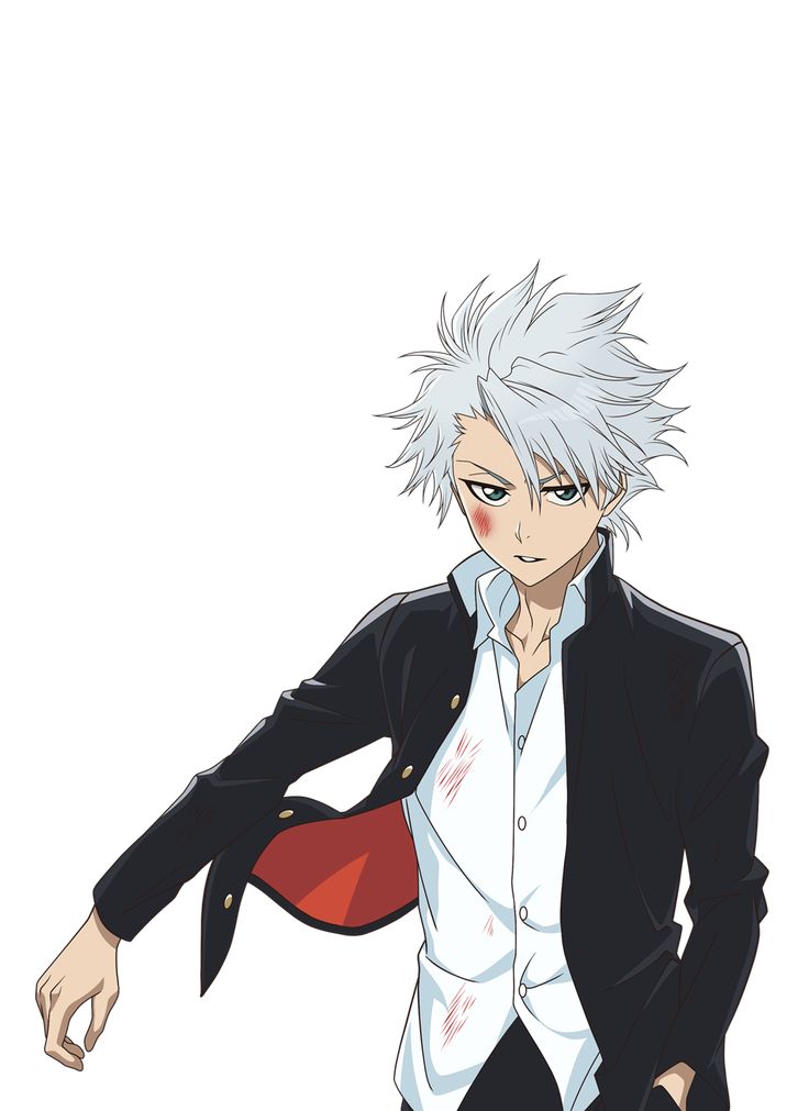 an anime character with white hair wearing a black suit and red cape, standing in front of