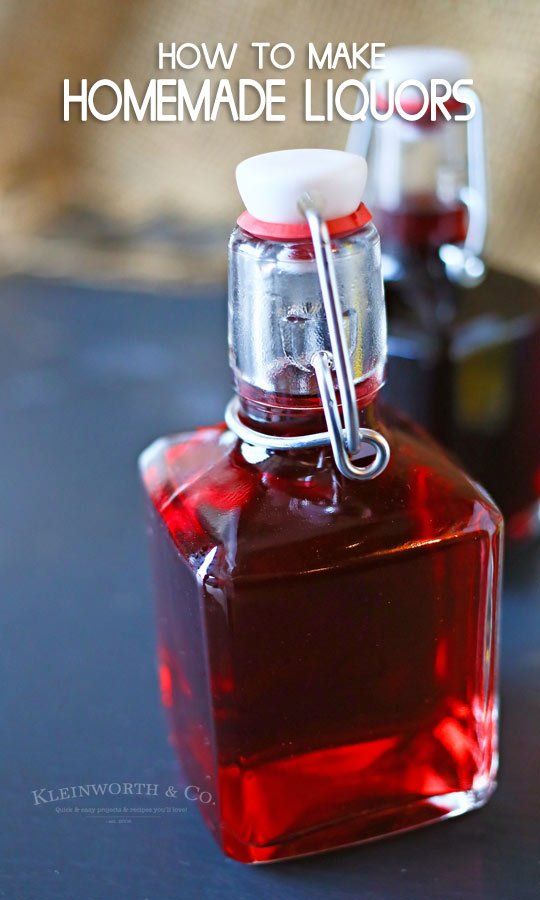 red liquid in a glass bottle with the words how to make homemade liquors on it