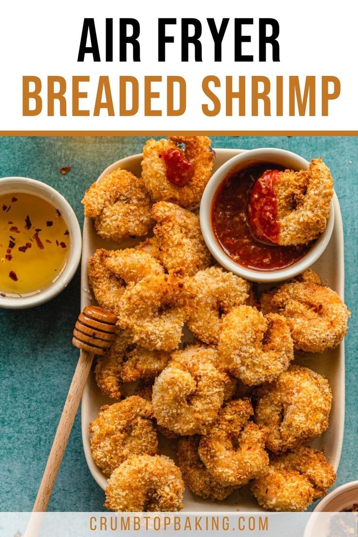 Breaded shrimp on a plate with seafood sauce. How To Bread Shrimp, Crispy Shrimp Air Fryer, Air Fryer Breaded Shrimp Recipes, Fried Shrimp Recipes Easy Air Fryer, Breaded Shrimp Air Fryer, Panko Shrimp Air Fryer, Fried Shrimp Air Fryer, Breaded Shrimp Recipes, Steaming Recipes