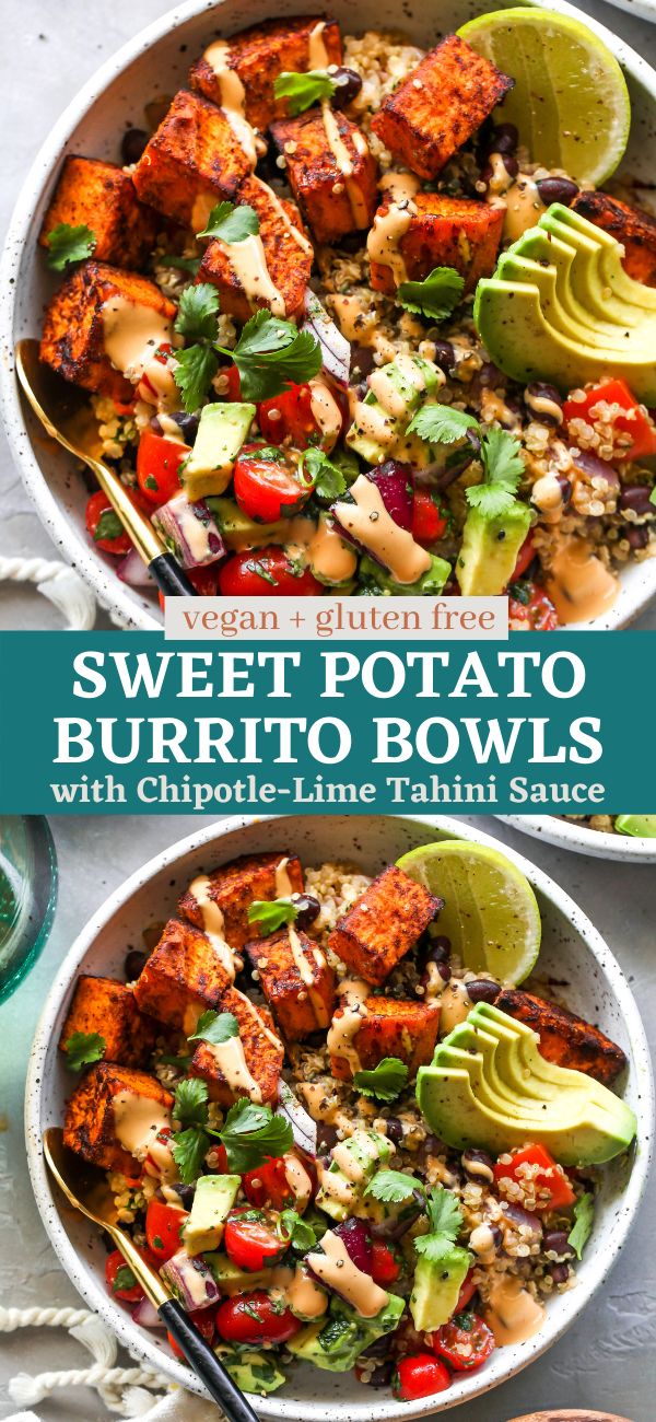 sweet potato burrito bowls with chipped lime tahiti sauce are the perfect side dish