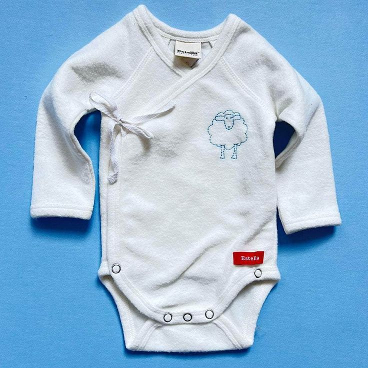 Little Lamb Embroidered Organic Kimono Onesie - {{variant_option_1}} Sheep Embroidery, Best Korean Toner, Kimono Onesie, Trendy Baby Gifts, Baby Kimono, Green Bodysuit, Long Sleeve Kimono, Full Body Suit, Knitted Romper