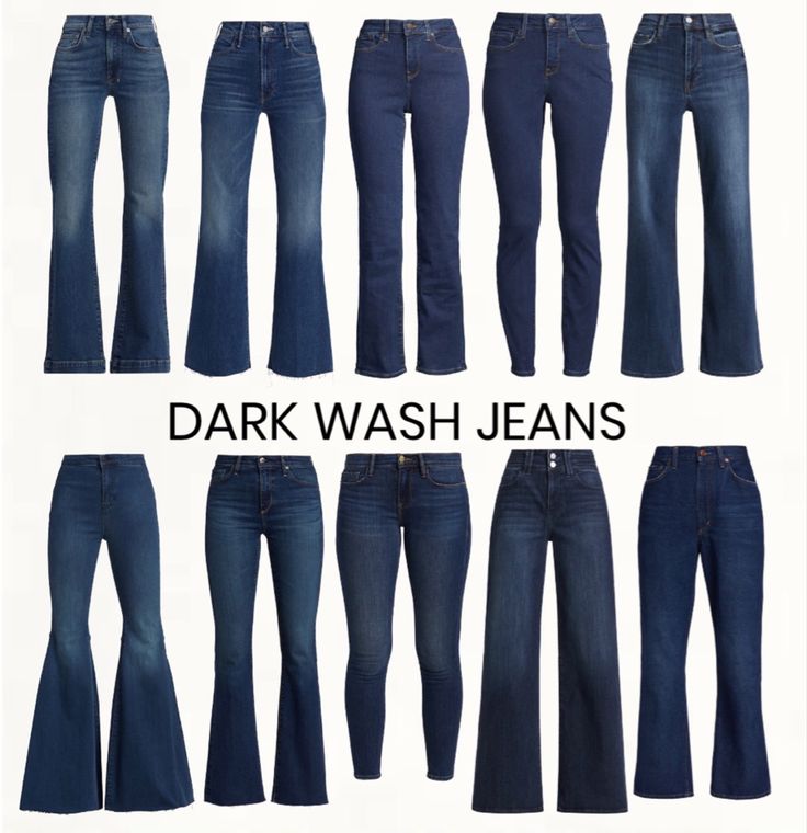 A collection of dark wash jeans in different styles and for all budgets. Skinny, flare, bootcut, straight… choose your favorite! Most of them are on sale! #darkwashjeans #denim #jeans Follow my shop @a_sunflower_1982 on the @shop.LTK app to shop this post and get my exclusive app-only content! #liketkit #LTKFind #LTKGiftGuide #LTKsalealert @shop.ltk https://liketk.it/49LlB Dark Wash Bootcut Jeans Outfit, Jeans Shopping, Bootcut Jeans Outfit, Basic Clothes, Dark Wash Bootcut Jeans, Basic Outfits, Dark Wash Jeans, Wash Jeans, High Rise Jeans