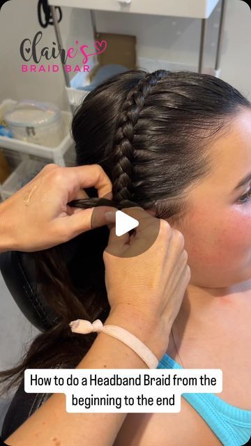 Braids For Soccer Players, How To Do Headband Braid, Around The Head Braid, How To Do Braided Headband, How To Headband Braid, How To Make A Braid Crown, Braided Hair Headband, Halloween Braids Hairstyles, Hard Braided Hairstyles