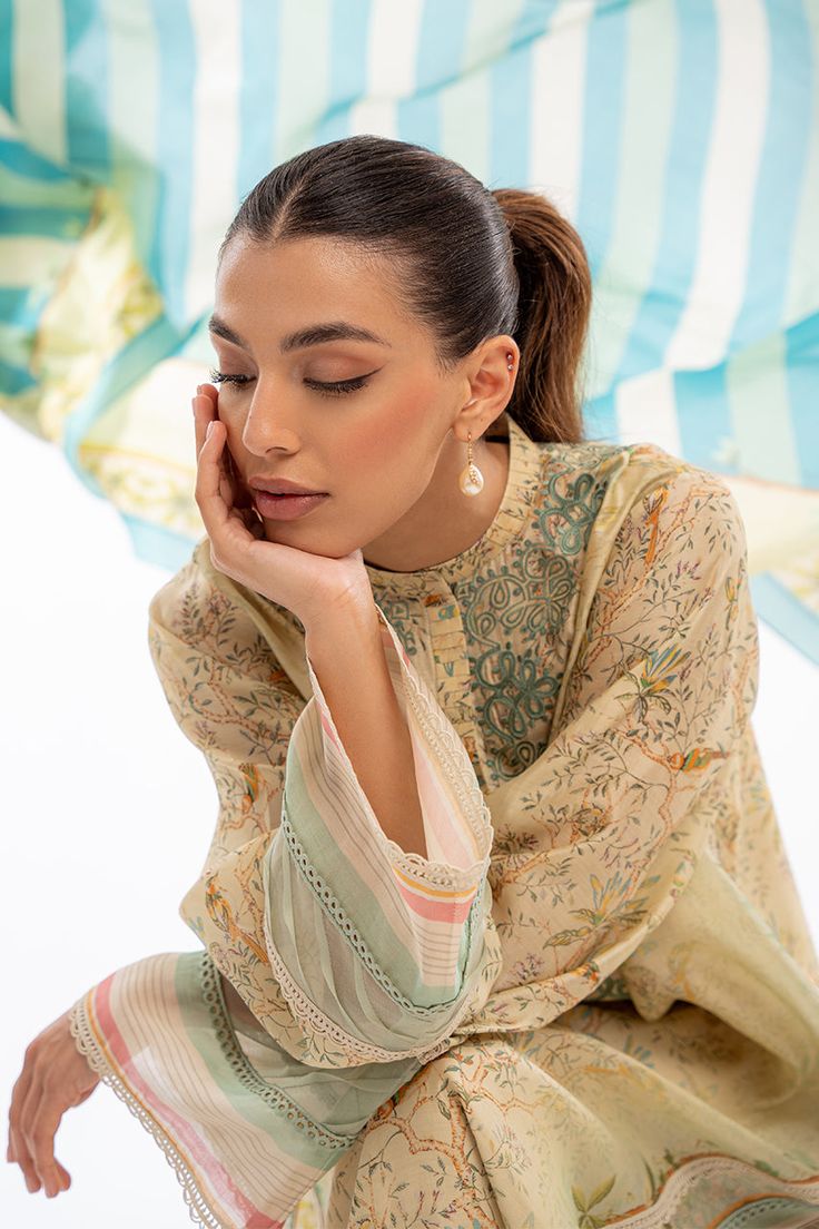 Giti Eid Multicolor Embroidered Semi-stitched Blouse Piece, Eid Semi-stitched Embroidered Blouse Piece, Eid Semi-stitched Long Sleeve Sets, Pink Semi-stitched Long Sleeve Kurta, Semi-stitched Long Sleeve Tops With Cutdana, Sana Safinaz, Asian Designers, Summer Lawn, Designer Name