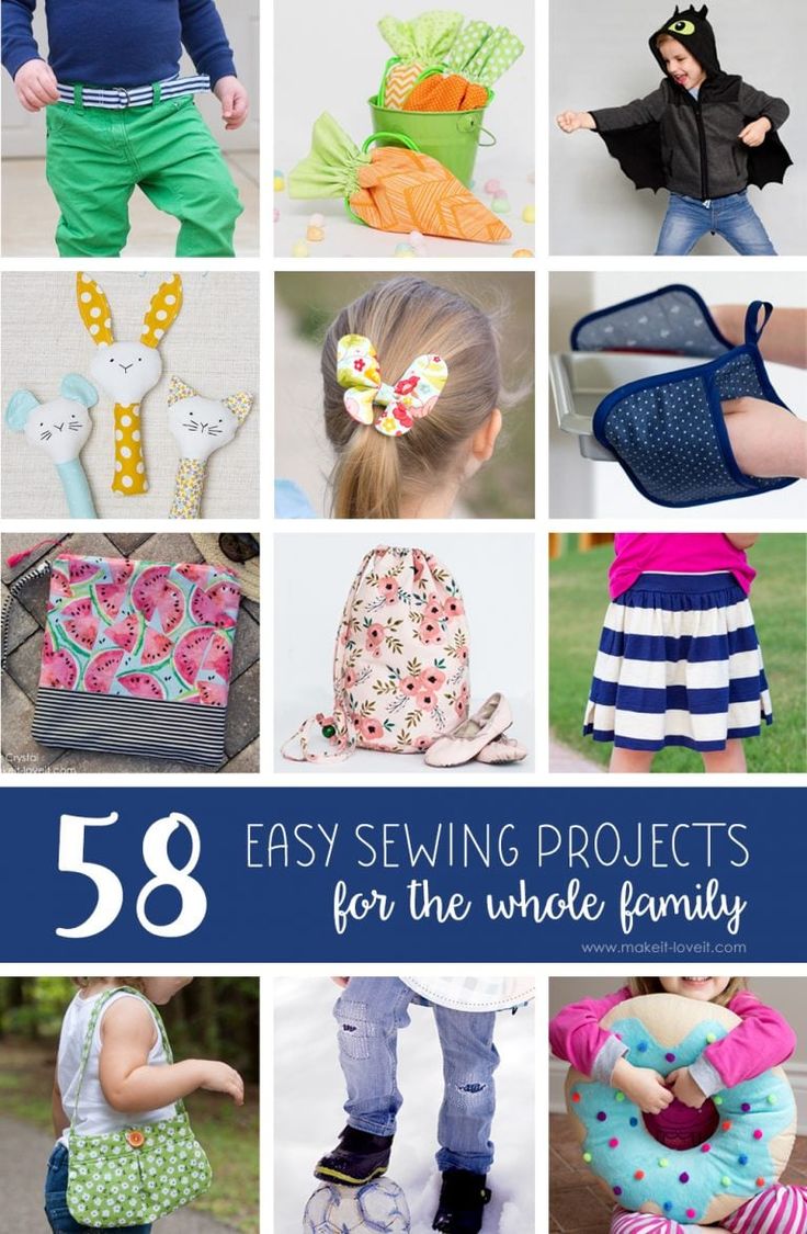 sewing projects for the whole family are easy to make and great for toddlers or older children