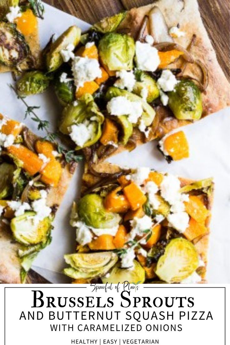 brussel sprouts and butternut squash pizza with caramelized onions